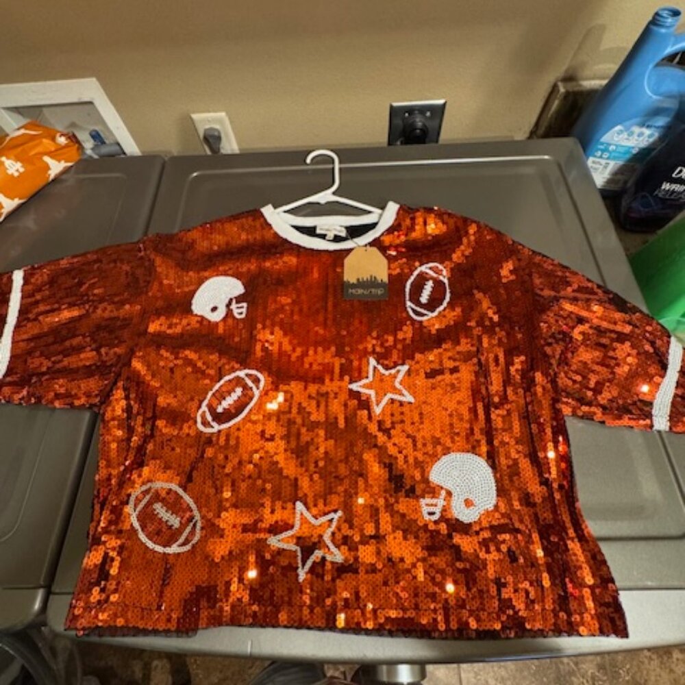 Texas Women's Apparel size Large NWT bling short sleeve top
